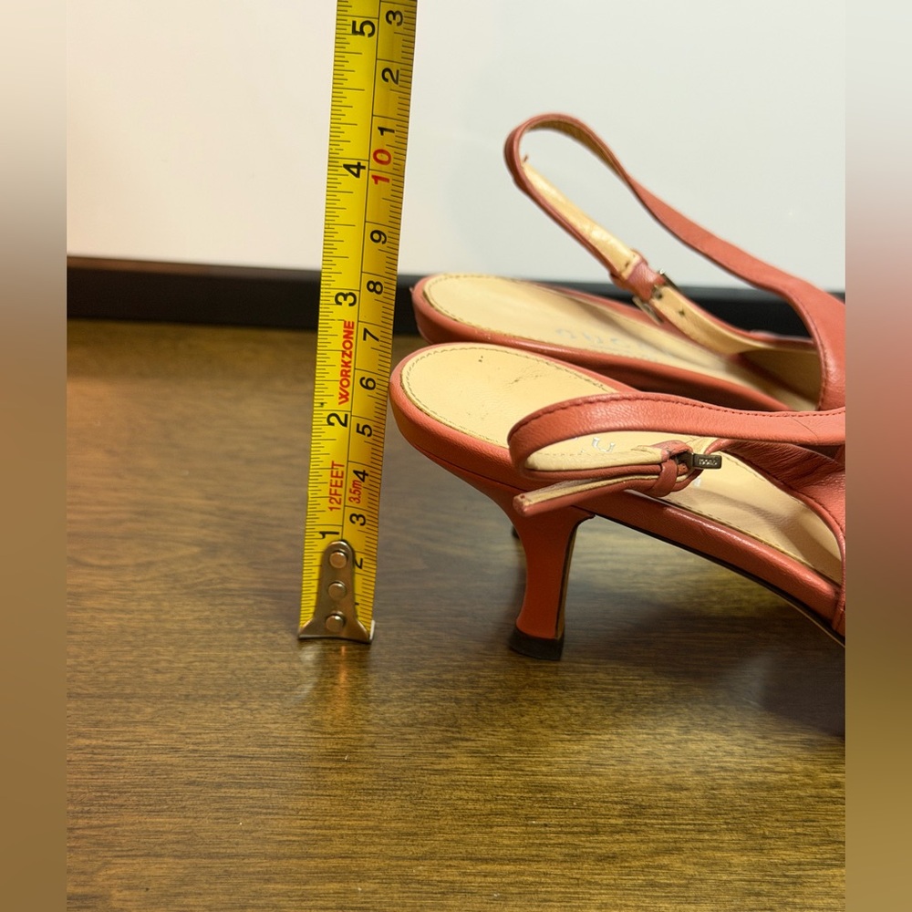 Gucci Starfish Slingback S12 Peep-toe Heels in Coral Pink Leather Size 35.5 - Picture 4 of 11